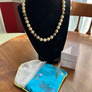 Pearlfection Faux South Sea Multicolor Pearl Necklace, 10mm, 18 inches long